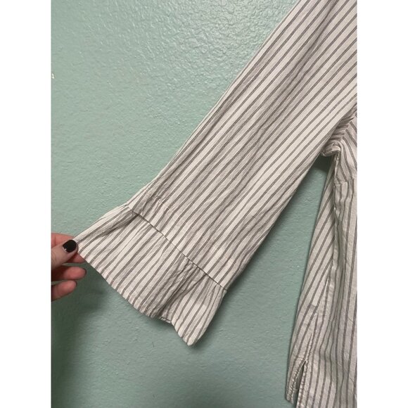 Michael Stars Boho Women's White and Dark Grey Blouse Shirt Top Size Large - Picture 3 of 8